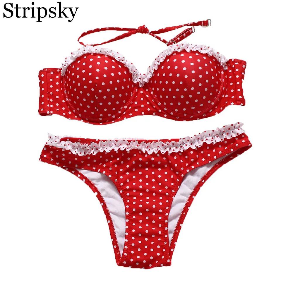 Stripsky комплект бикини Sexy Push Up Купальники для малышек бразильский Biquinis Mujer Винтаж
