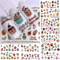 12pcslot beauty dessert water transfer nail art sticker decals for nails decoration accessoires manicure supplies tools 1417 28