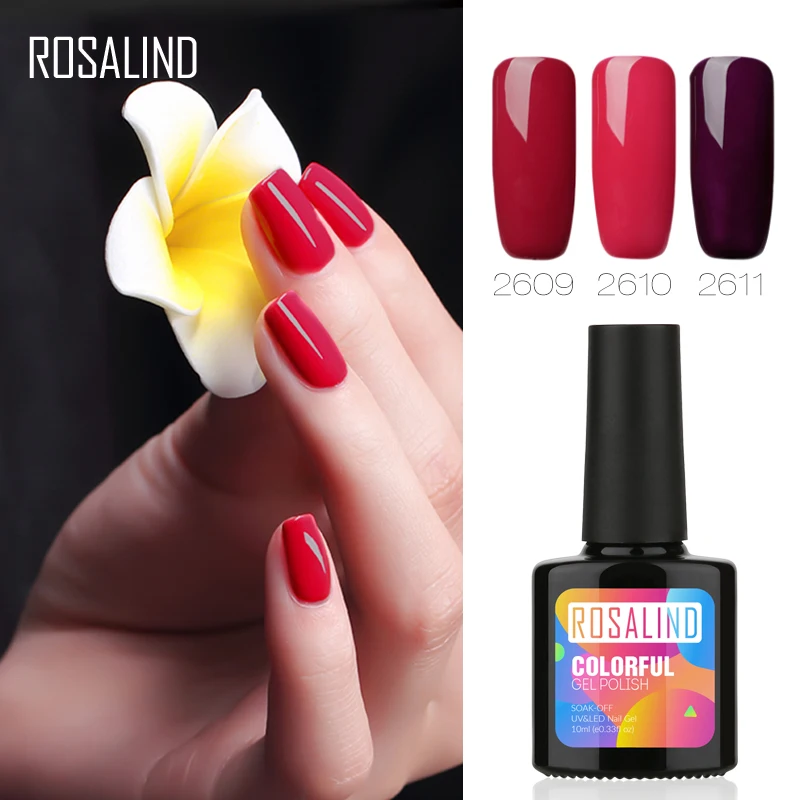 Гель-лак для ногтей ROSALIND 1S 10 мл серия красных цветов цветной УФ-Гель-лак акриловый