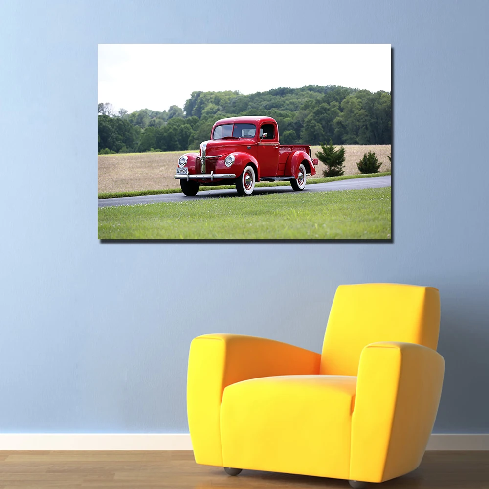 Ford Deluxe Pickup плакат настенный художественный автомобиль картина холст печать