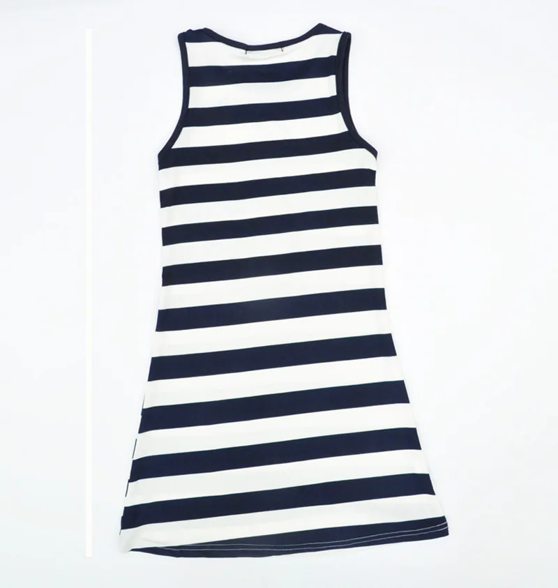 Новые платья для мамы и дочки семейные платье модного фасона с полосками якорем |