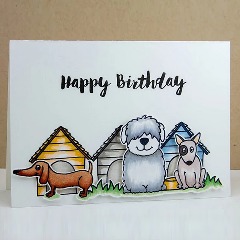 Домики для собаки с рисунком принты прозрачный силиконовый штамп/печать DIY