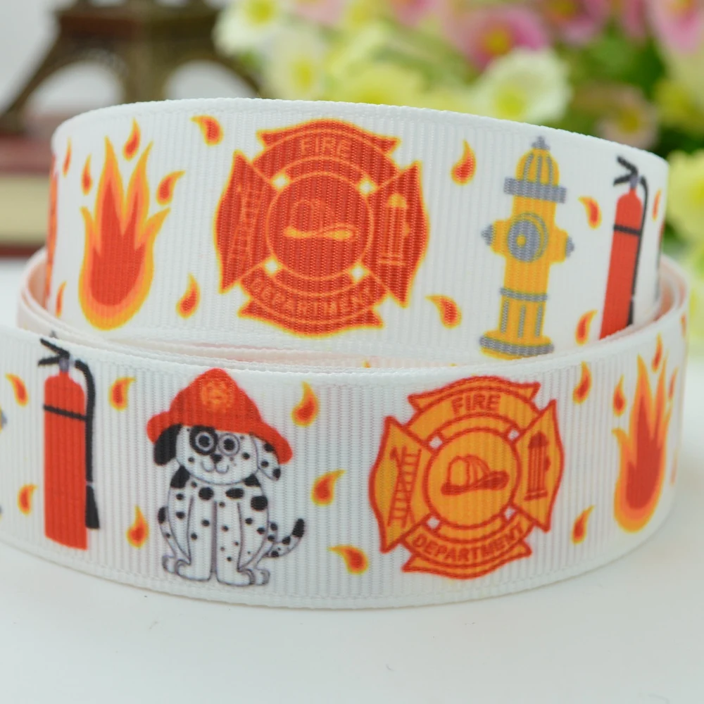 DUWES 7/8 &quot22 мм 2 5 10 20 50 ярдов машина грузовик пожарная печатная grosgrain лента волос