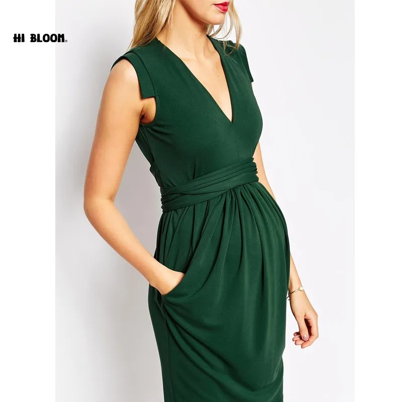 Вечернее платье с v образным вырезом для беременных элегантные пояса красивые