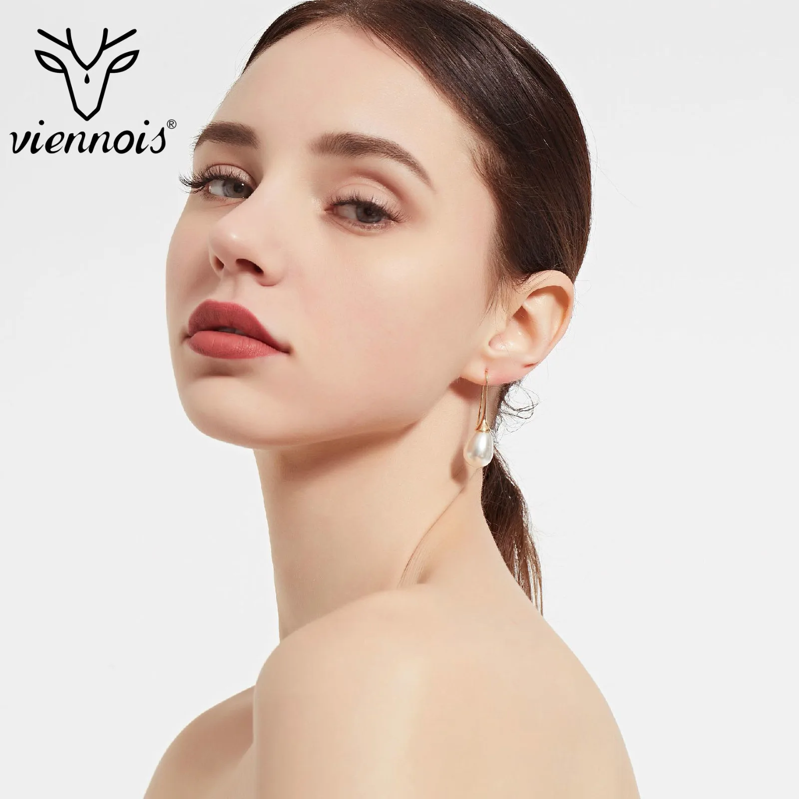 Viennois серьги с искусственным жемчугом для женщин