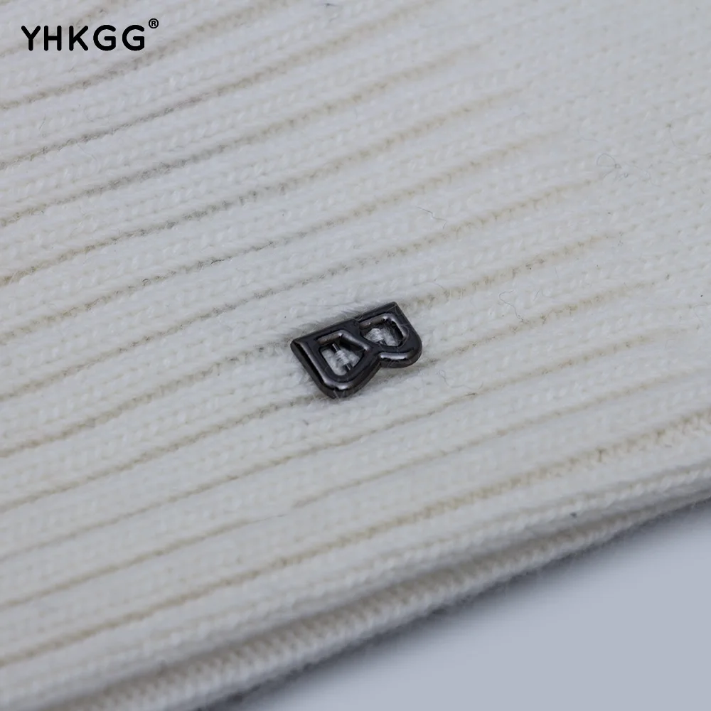 YHKGG 2018 Женщины Осень Зима Шляпы Упругие Трикотажное Шерсть Хлопок Gorro Твердые