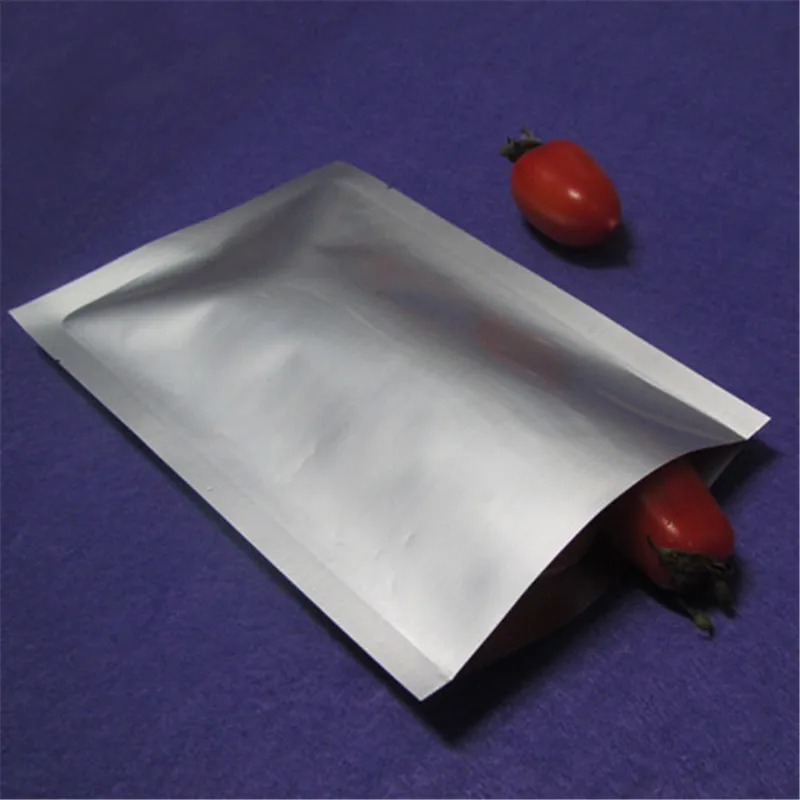 15*18cm Mylar Flat Foil Bag Silver Heat Seal Plating Pure Aluminum Foil Bags Food Storage Retail Packaging Open Top Vacuum Pouch