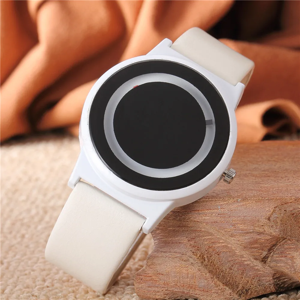 Top Brand Unique Dial Design Watch Leather Wristwatches Fashion Creative Watch Women Men Quartz Watch Relogio Feminino Hot # W relojs watch men top brand luxury fashion man wristwatches quartz creative leather male watch big watch relogio black clock xfcs