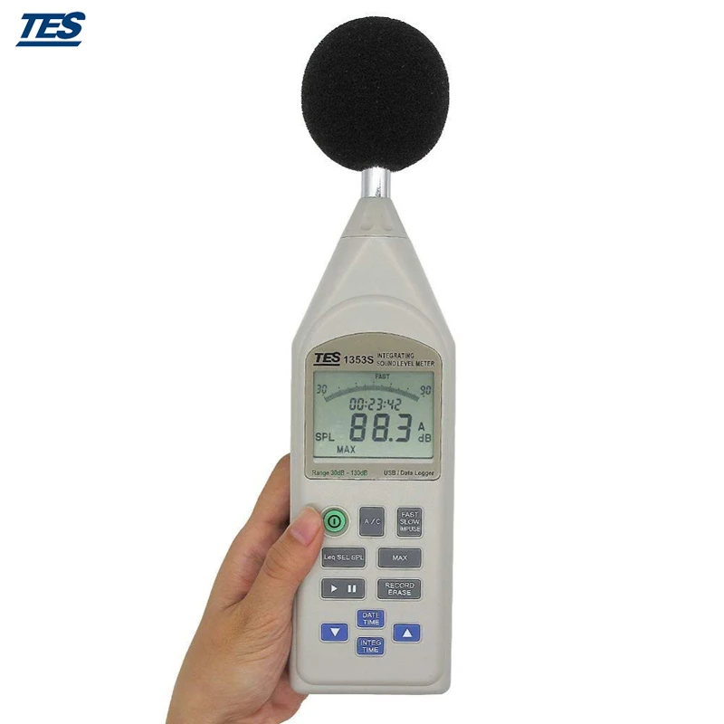 TES 1353S цифровой интегрирующий измеритель уровня звука USB от 30 до 130 дБ|Шумомеры| |