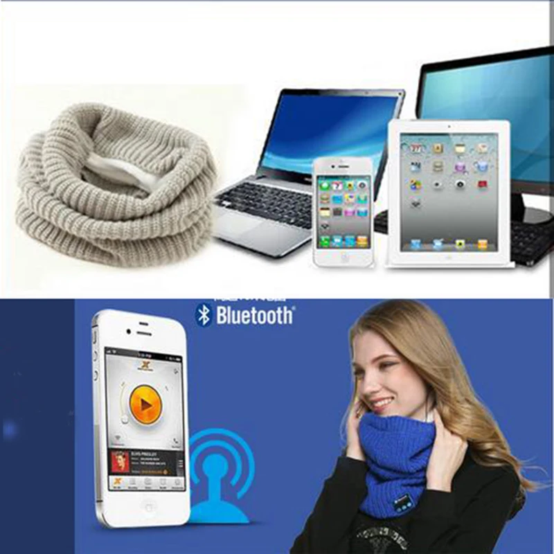 Зимние беспроводные Bluetooth-наушники гарнитура 2 в 1 музыкальные шарфы нагрудники