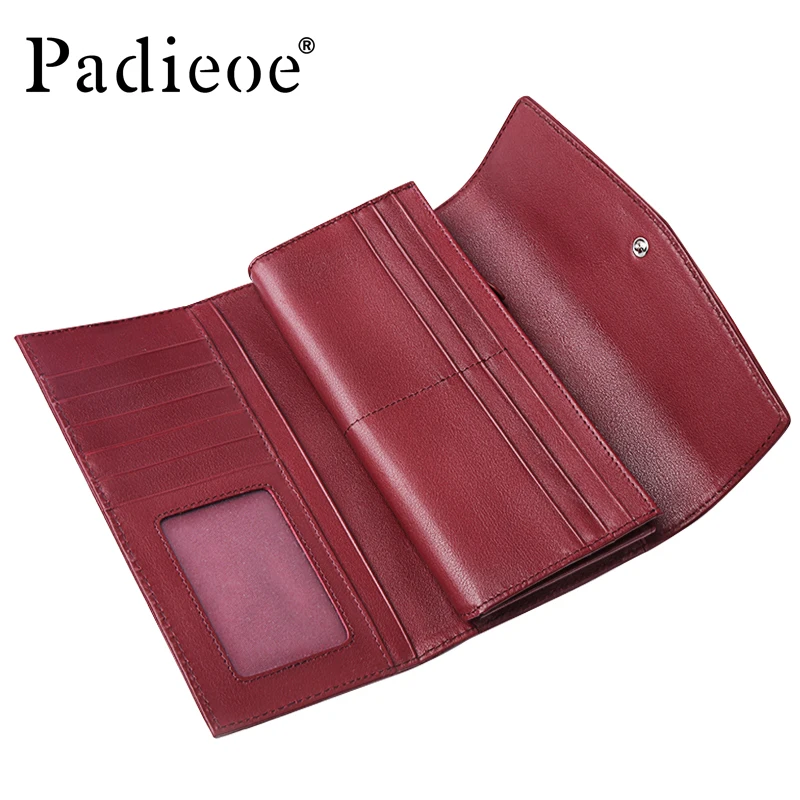 Padieoe clutch luxury leather womens wallets and purses small long zipper Simple fashion ladies bag | Багаж и сумки