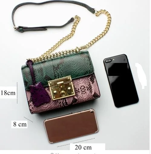 Дамы Пояса из натуральной кожи Для женщин сумка с цепочкой панцирного плетения