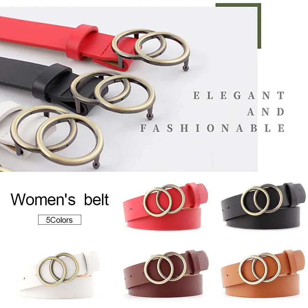 Женский пояс из кожи европейский и американский стиль круглый кольцо