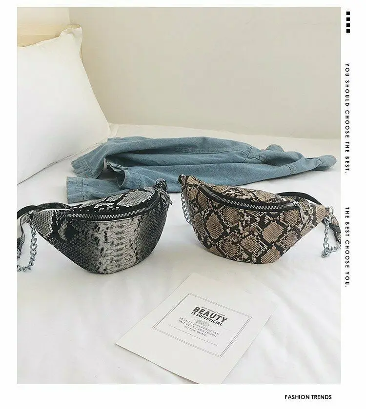 

Fashion Women Waist Bag Leopard Pu Leather Fanny Pack Shoulder Chest Bag Casual Bum Hip Purse Travel Bag 2019