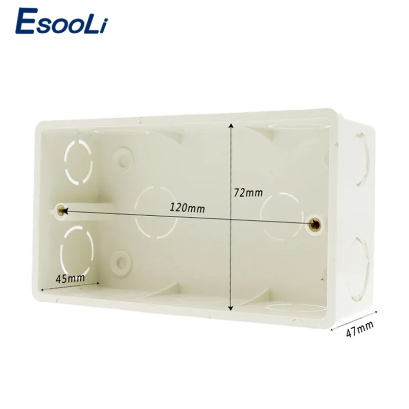Internal Box Esooli Высокое качество стены Мощность Двойной разъем заземлен, 16A ЕС стандартный Электрический двойной выход 146 мм* 86 мм - Тип: Internal Box
