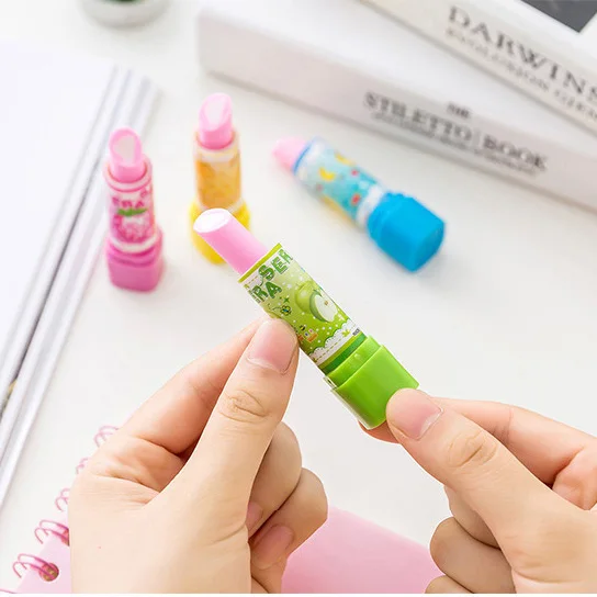 36 шт. мягкие ластики kawaii милые губные помады с фруктами резиновые для детей