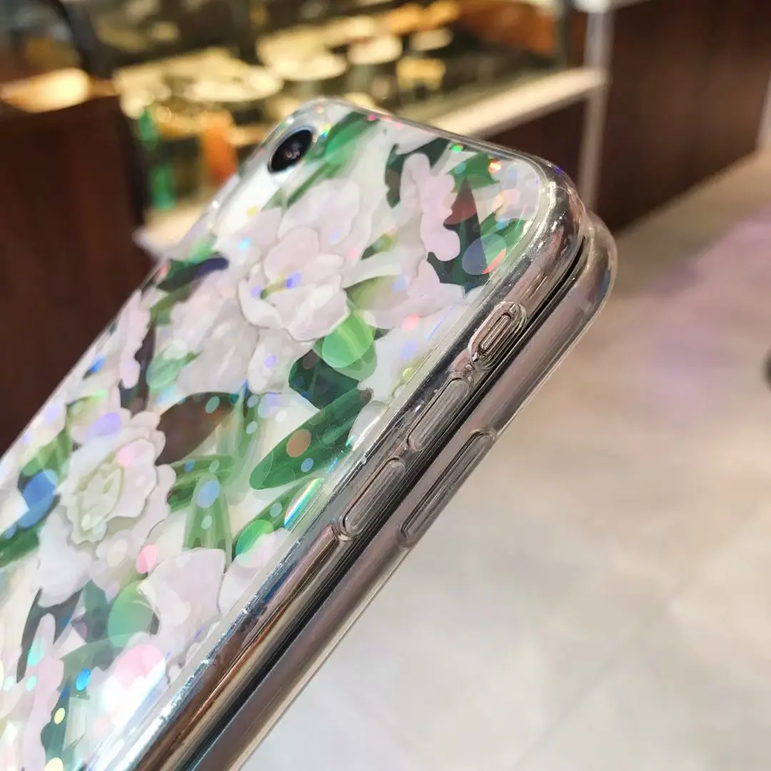 Для Apple iphone XS MAX X XR Чехол Мягкий ТПУ прозрачные Цветы Тонкий защитный чехол для 5 SE