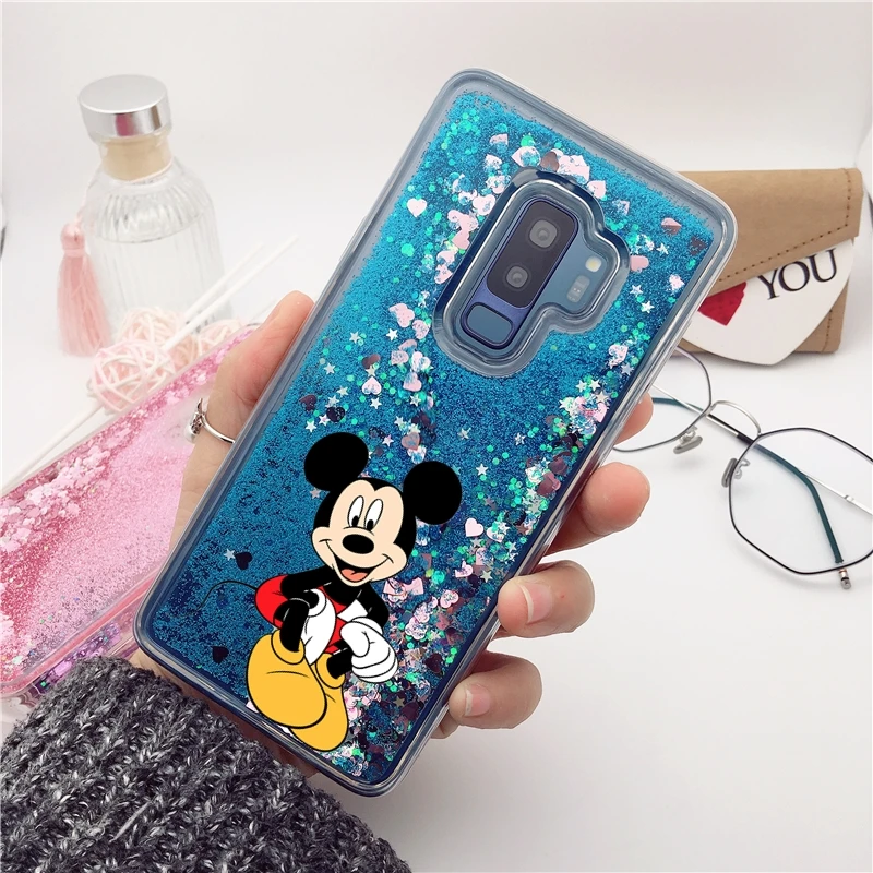 Жидкой воды Мягкий силиконовый чехол для samsung A7 A750 A6 A8 плюс A9 J4 J6 J8 A3 A5 J3 J5 J7 J2 Prime Pro чехол Крышка - Цвет: Mickey Blue