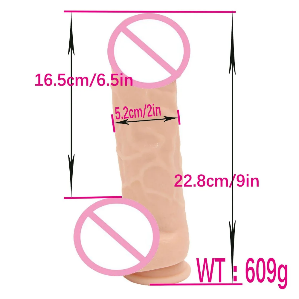 YEMA 9 дюймов огромный реалистичный фаллоимитатор гибкий большой пенис с сильной