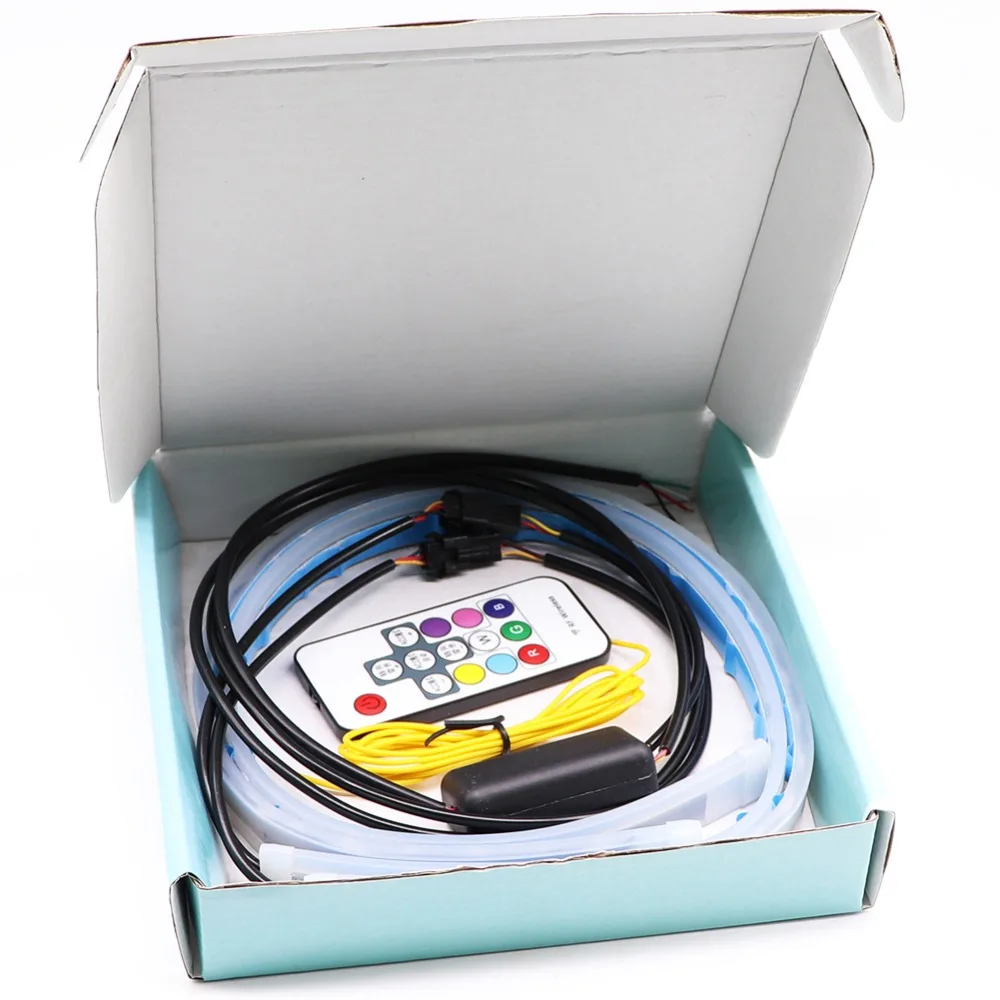 СВЕТОДИОДНЫЙ DRL Дневной светильник RGB светодиодный полосы лампы течет поворотов