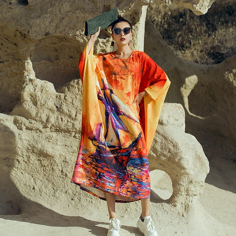 VERRAGEE для женщин Винтаж Осень Инди фолк Новинка 2019 года рукав &quotлетучая мышь&quot