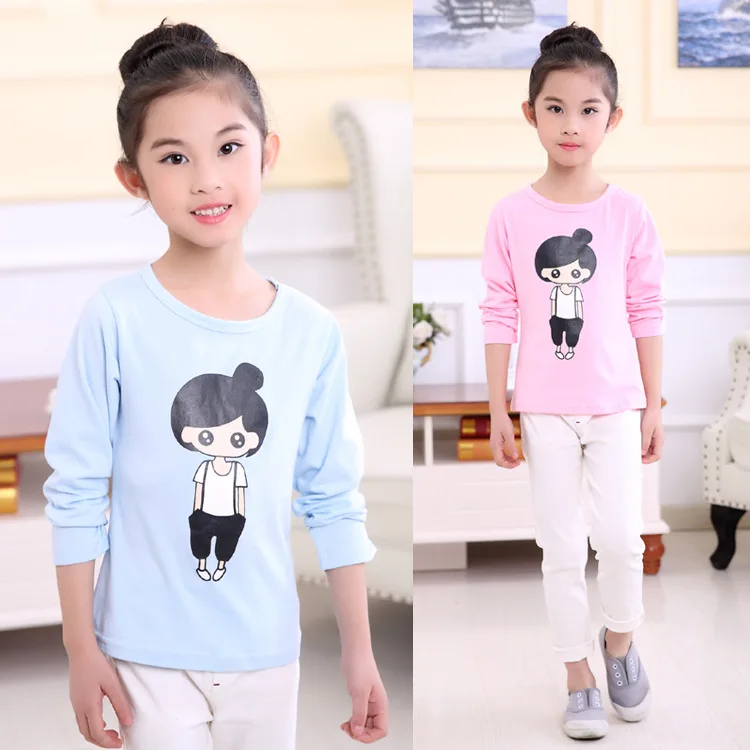 

2020 New girl brand T shirt spring fashion Long sleeve shirt Cotton sports Print Lovely girl top toddler clothes kid clothing