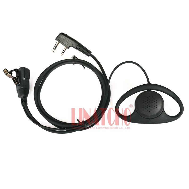 10 pcs D-shape two way radio headset walkie talkie professional earphone PTT mic universal K-Type for most radio