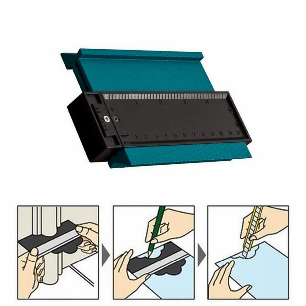 Plastic Profile Copy Gauge Contour Duplicator Standard 5&quot Width Wood Marking Tool Tiling Laminate Tiles Measure Tools | Инструменты