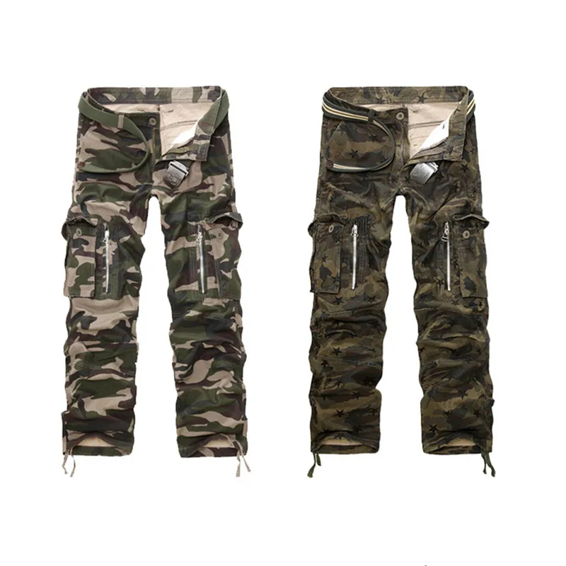 Мужские камуфляжные брюки-карго Повседневная камуфляжная одежда высокого