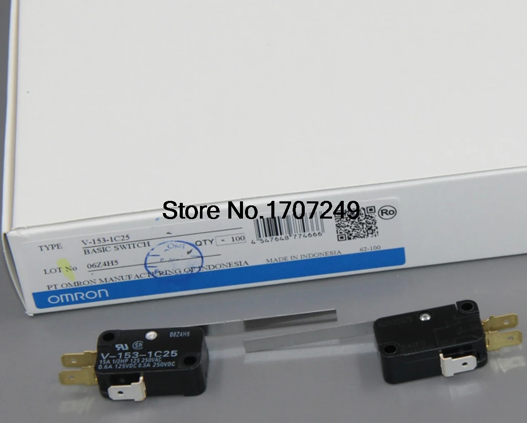 10 шт./лот OMRON Мышь микропереключатель V-153-1C25 micro Концевой выключатель длинные прямые Петля Рычаг SPDT мгновенного действия