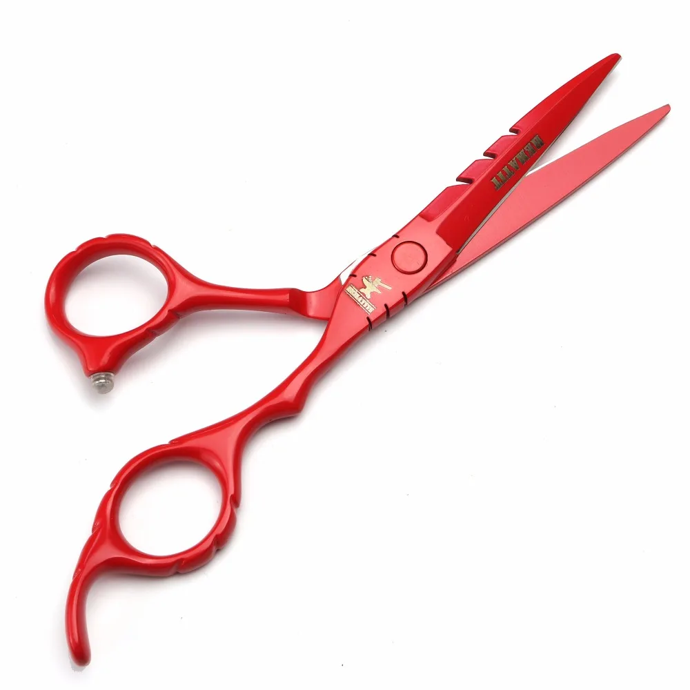 5.5 6 inch red professional Japanese hairdressing scissors hair cutting barbershop | Красота и здоровье