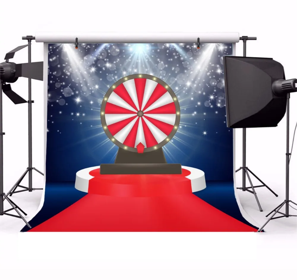 Laeacco этап Red Carpet фонов блестящие Spotlight Колесо Фортуны для портретной фотографии Фоны Photocall Фотостудия