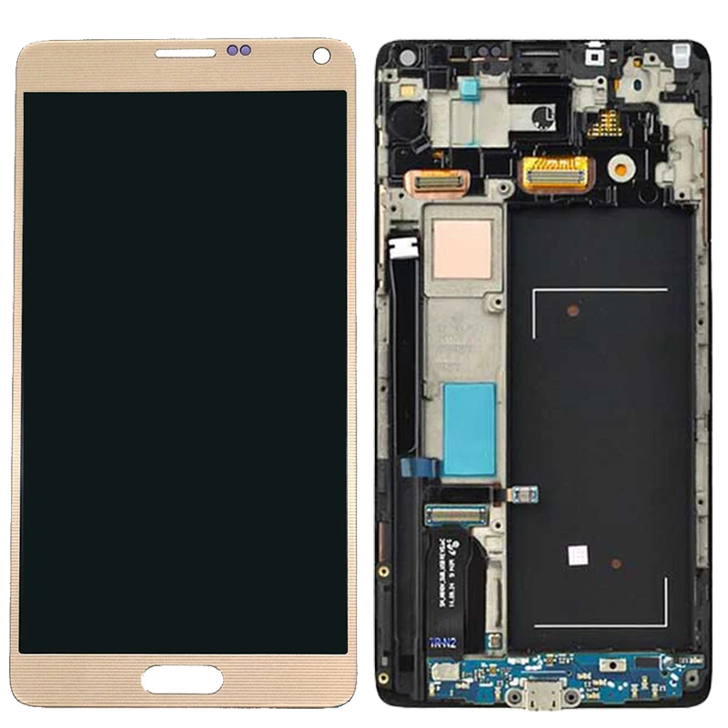 Original AMOLED LCD For Samsung Galaxy Note 4 N910F Touch Screen Display Frame Assembly N910C Red Burn Shadows | Мобильные телефоны