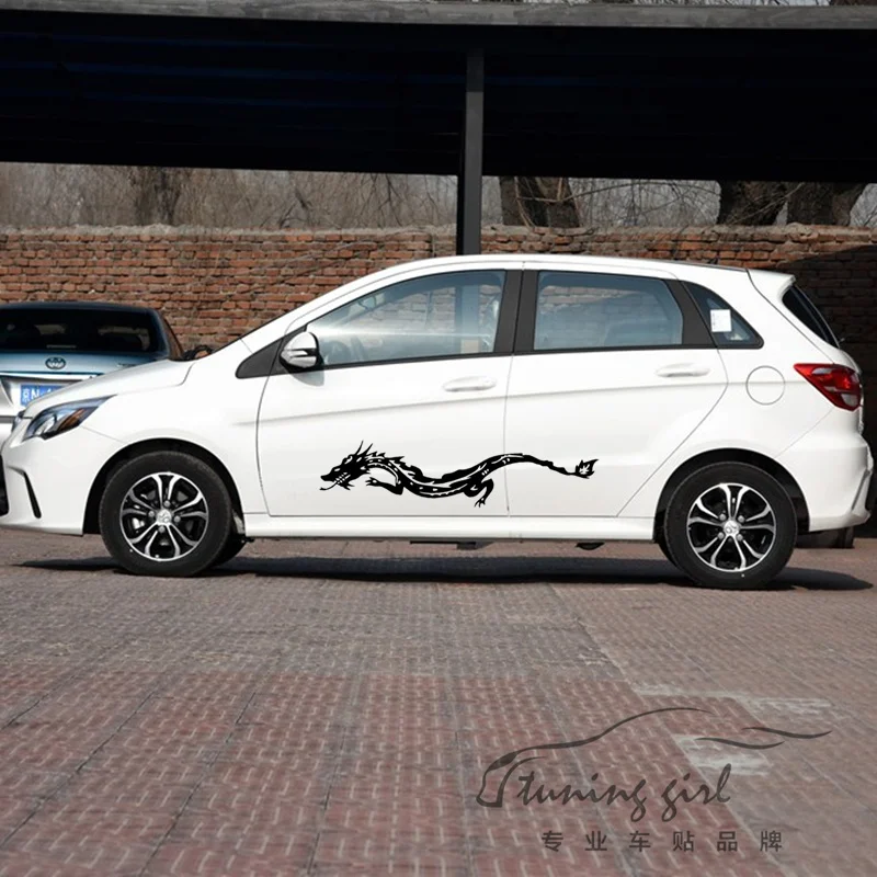 

Car Stickers 2PCS Fiery Dragon Loong Creative Funny Decals Waterproof Auto Tuning Styling 100cm 150cm D22