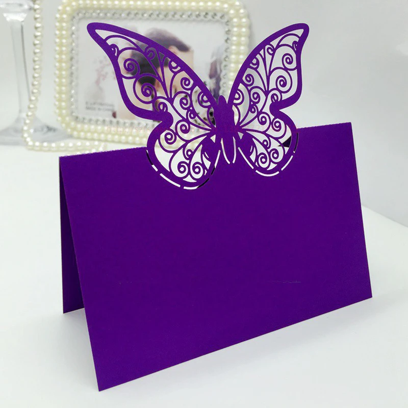 50 шт. лазерная резка бабочек настольный адрес имя сообщение Настройка карты