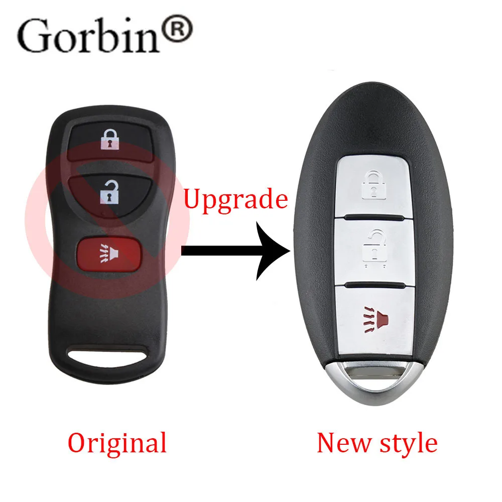 Обновленный Автомобильный ключ GORBIN 3 кнопки дистанционного управления DIY для Nissan