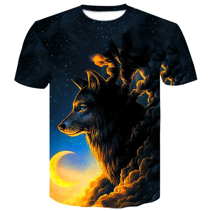 Brand 3D T-shirt Animal Wolf Lion Shirt Camiseta 3d T Men Funny Shirts Mens Clothing Casual Fitness Tees Tops tshirts | Мужская одежда