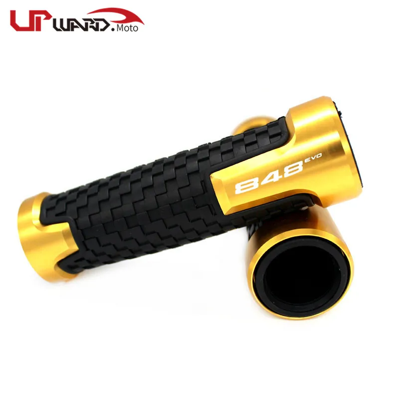 Gold Для Ducati 848 EVO 848EVO аксессуары для мотоциклов 7/8 ''22 мм CNC рукоятки «Грипсы» ручка, рукоятка - Цвет: Gold