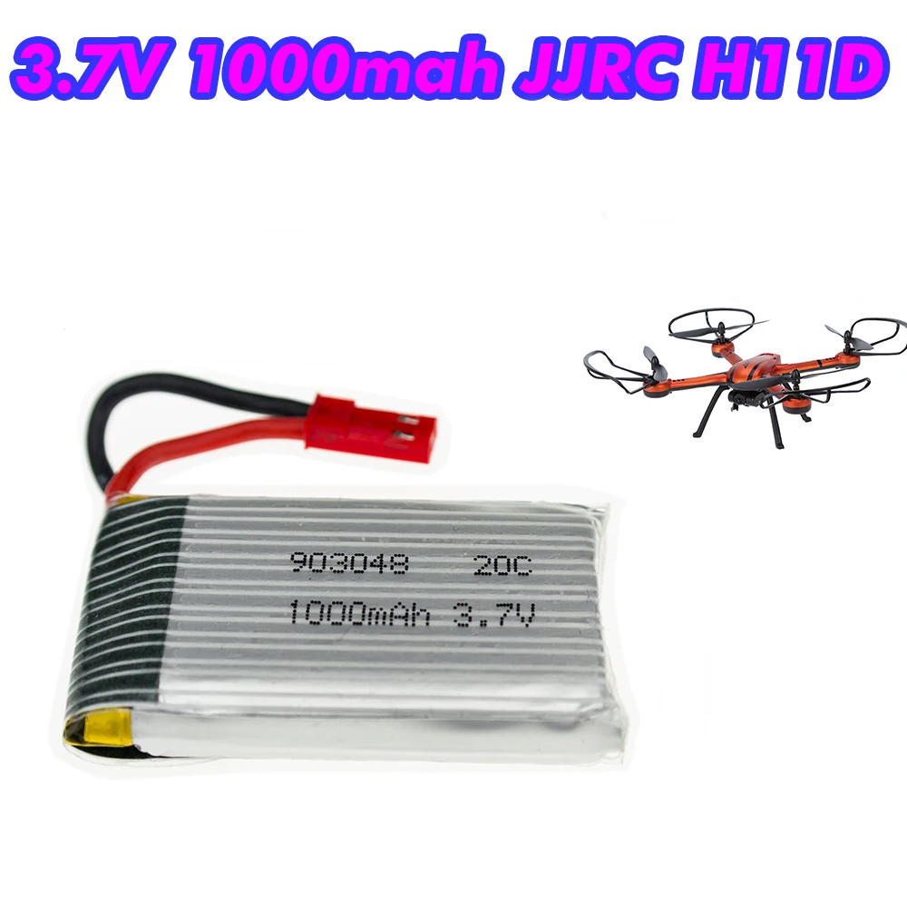 100 шт./лот Lipo батарея 3 7 V 1000mAh RC H11C JST Batteria для H11D HQ898 Квадрокоптер Дрон Батарея