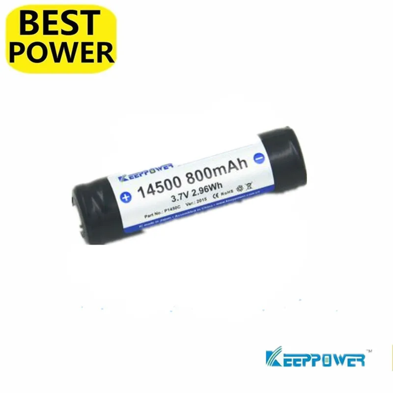 Литий ионный аккумулятор Keeppower 14500 800 мАч 3 7 в Втч 1 шт.|Перезаряжаемые батареи| |