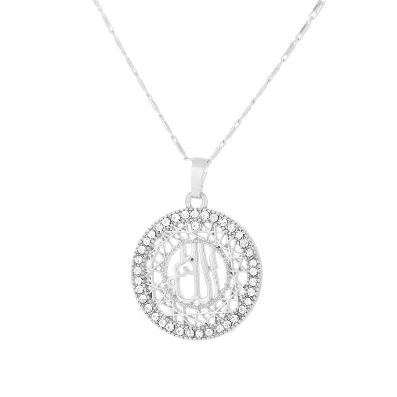 Классическое мусульманское ожерелье Аллах золотого цвета Круглый Кубический