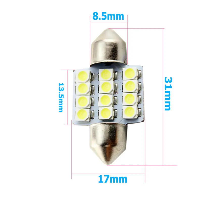 YM E Bright 100 шт. C5W 31 мм 36 39 41 1210 12 SMD 3528 светодиодные внутренние лампы для чтения