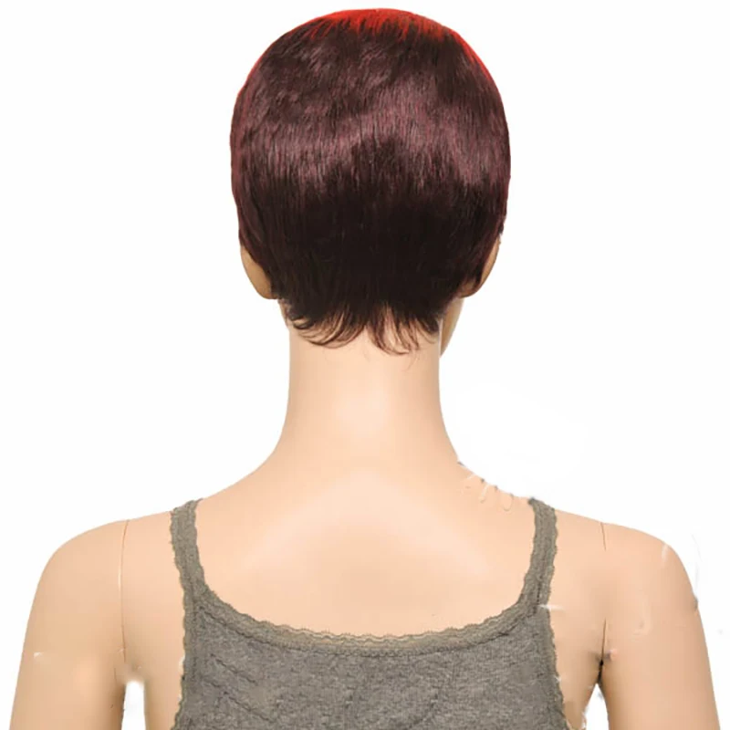 HAIRJOY Для женщин Bump парики из синтетических волос Короткие прямые Термостойкие 2 тон двойная Цвет парик 7 цветов