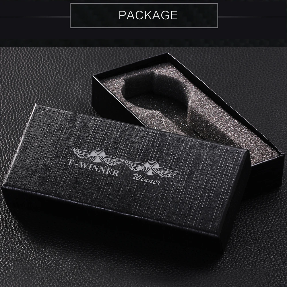 Часы наручные WINNER Мужские механические модные автоматические с кожаным ремешком