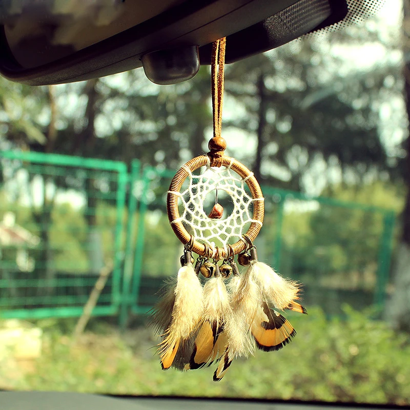 Мини желтые Ретро ветряные колокольчики подвесные украшения индийский Ловец