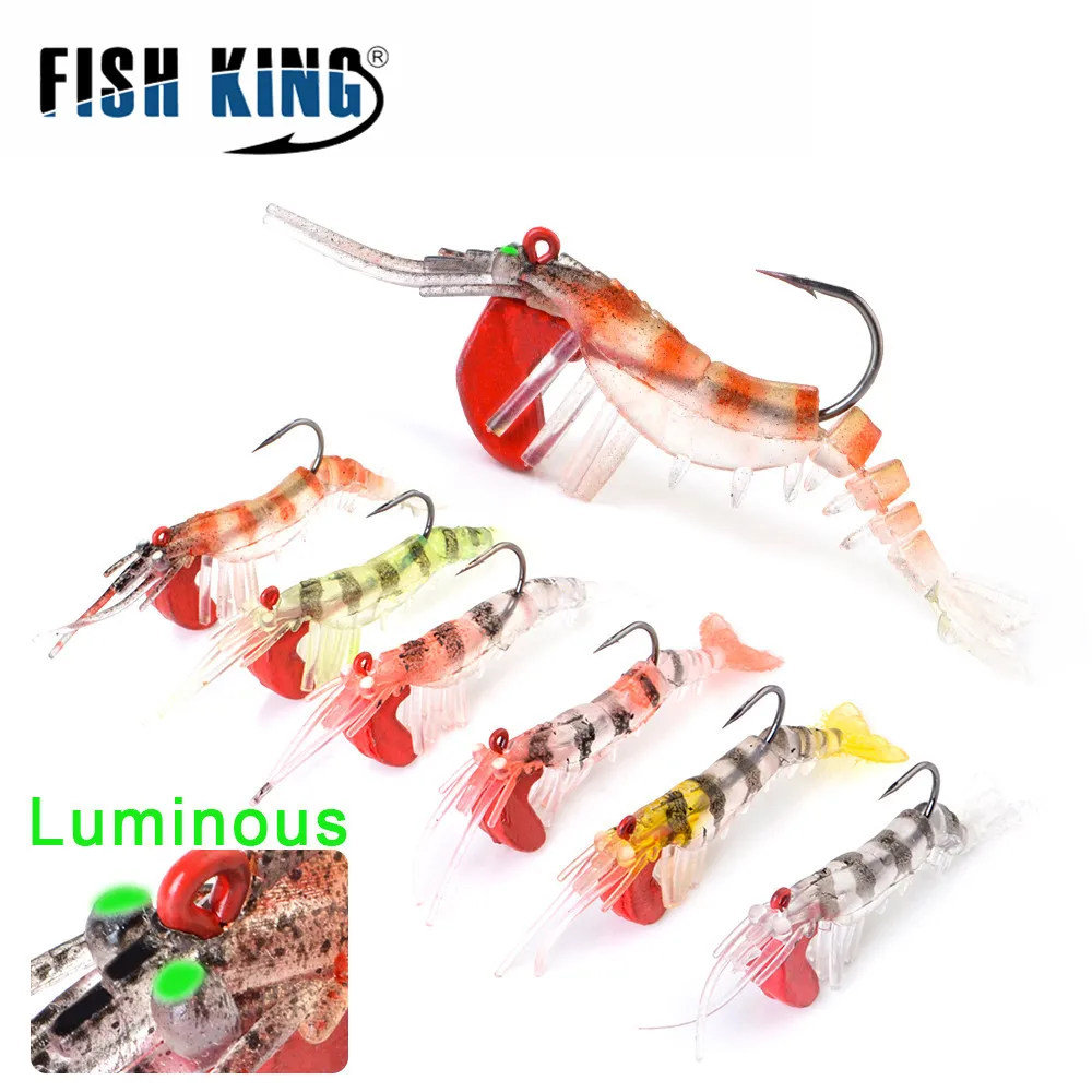 FISH KING 7 г 14 5 светящиеся рыболовные приманки с глазами Маленькие Креветки см 10