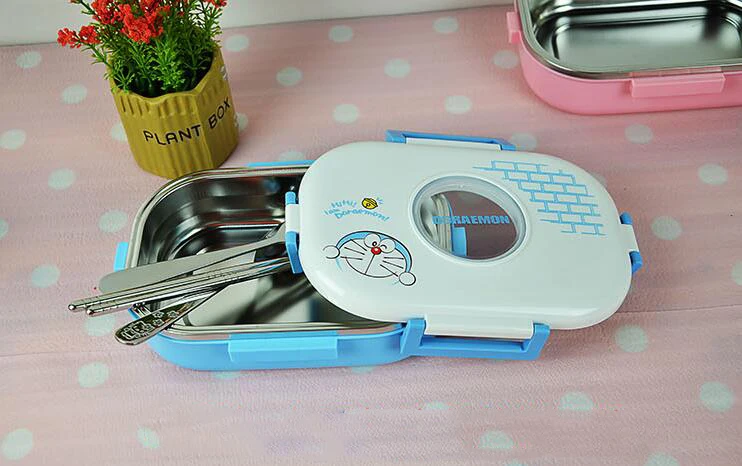 Мультфильм Дораэмон мультфильм Ланч бокс из нержавеющей стали бенто коробка с