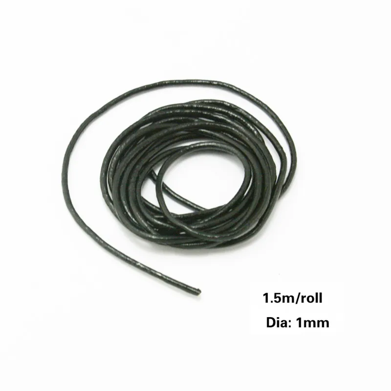 1.5mm Black 1meter 1 мм/1,5 мм/2 мм натуральная кожа круглый шнур веревка для DIY ожерелье браслет DIY ювелирных изделий фурнитура Аксессуары 1 м - Цвет: 1.5mm Black 1meter