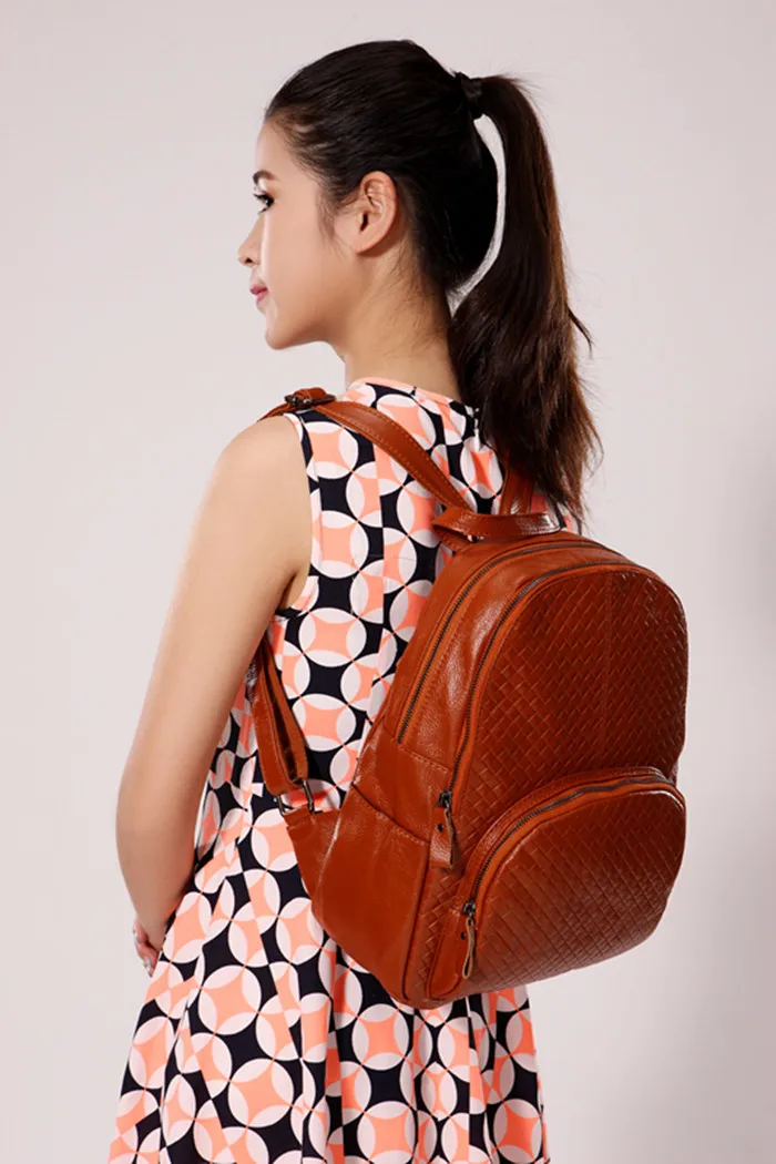 2015 new genuine leather shoulder bag female Korean tidal backpack College Wind multi-purpose lady Backpack | Багаж и сумки