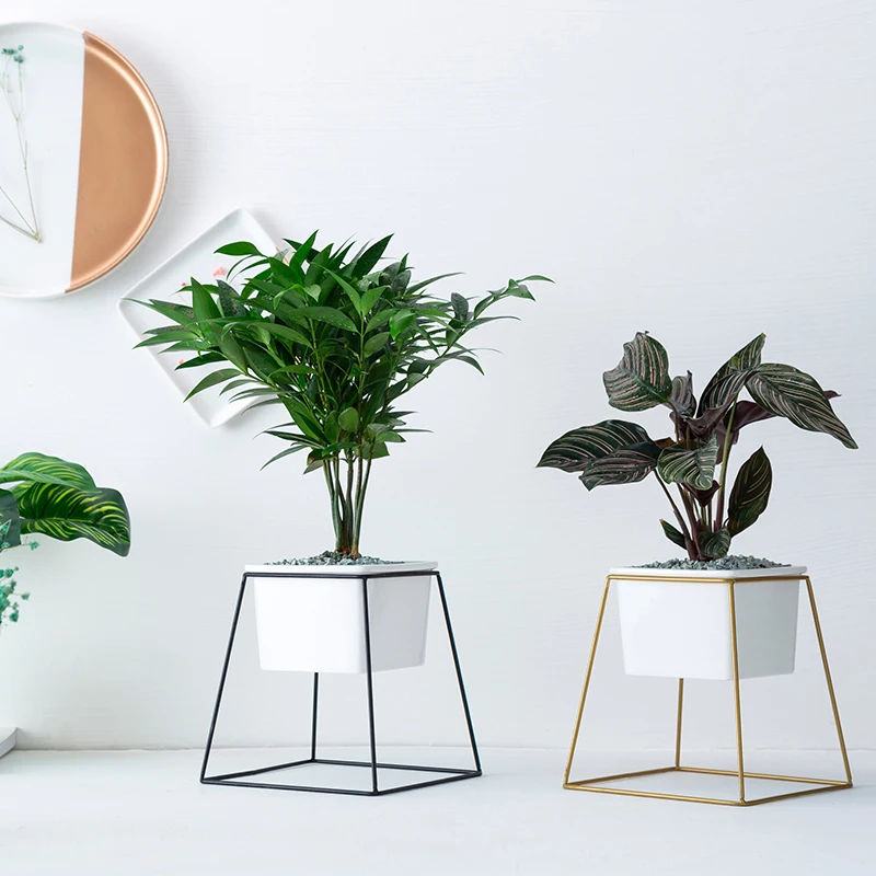 Скандинавские простые квадратные трапециевидные цветочные горшки для